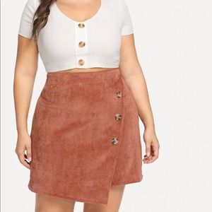 Buttoned Wrap Skirt